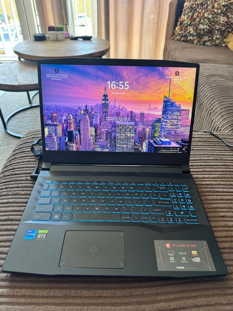 MSI Pulse GL66 Gaming Laptop - i7, RTX, 15.6 inch, Met videokaart, Ophalen of Verzenden, Zo goed als nieuw, Gaming