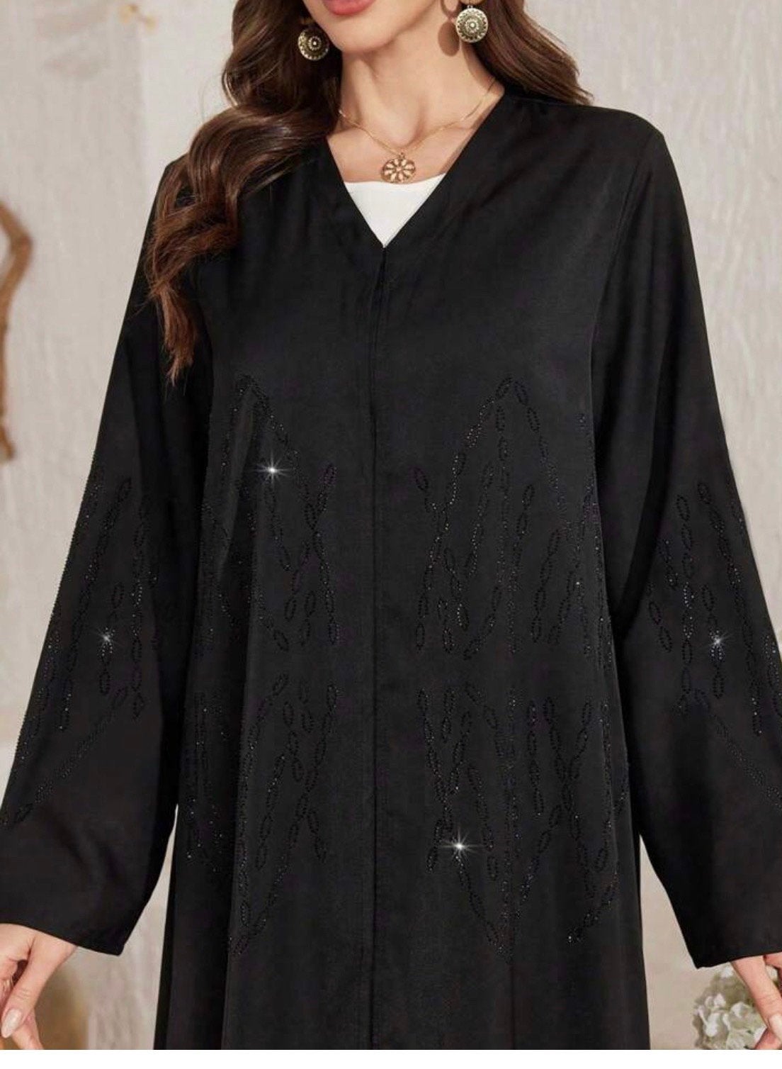Nieuwe lange abaya zwart met knoopjes maat xl, Kleding | Dames, Grote Maten, Ophalen of Verzenden, Zo goed als nieuw, Zwart
