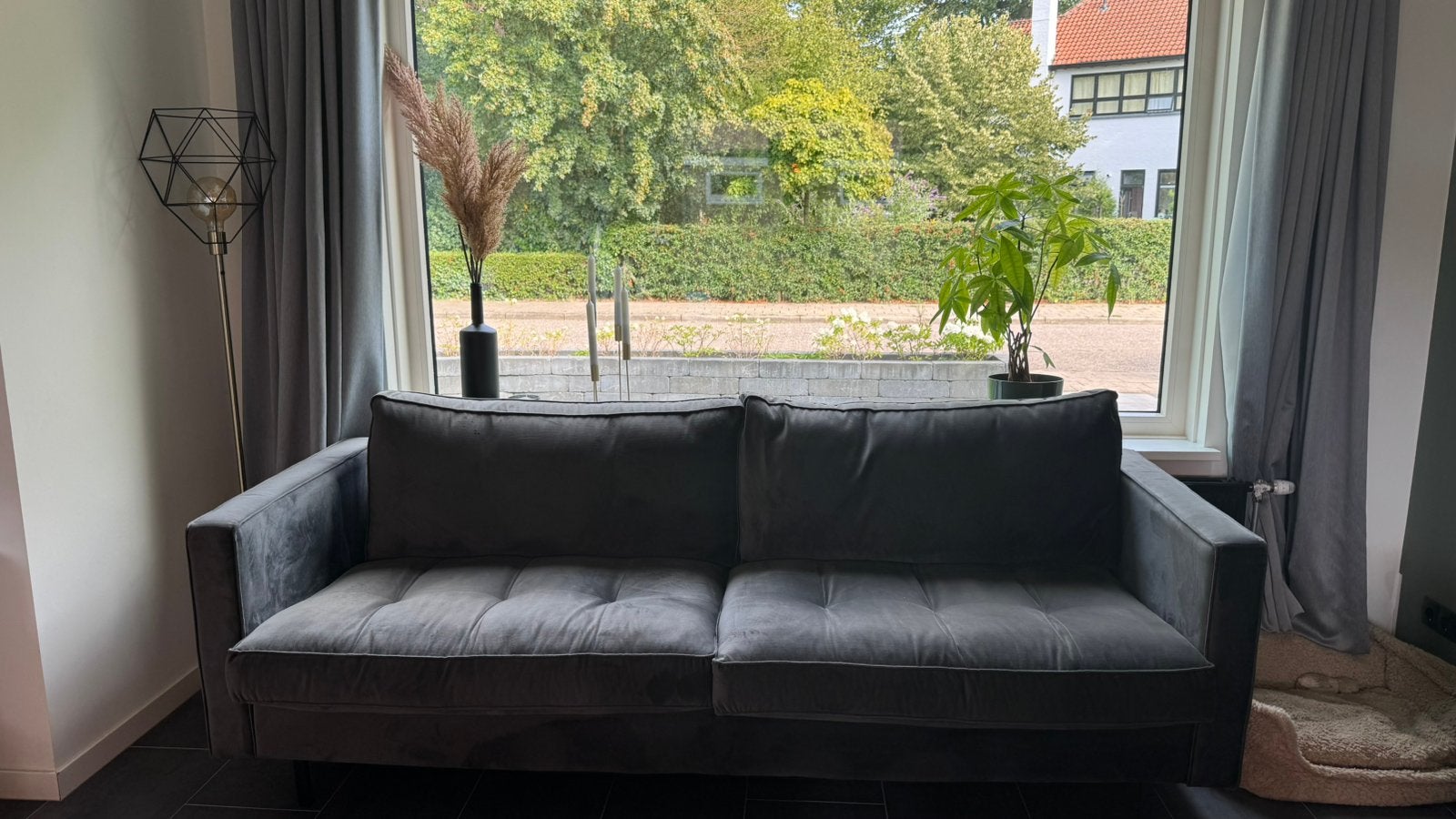 Rodeo classic bank 2,5-zits velvet antraciet, Huis en Inrichting, Ophalen, Gebruikt, Driepersoons, 75 tot 100 cm