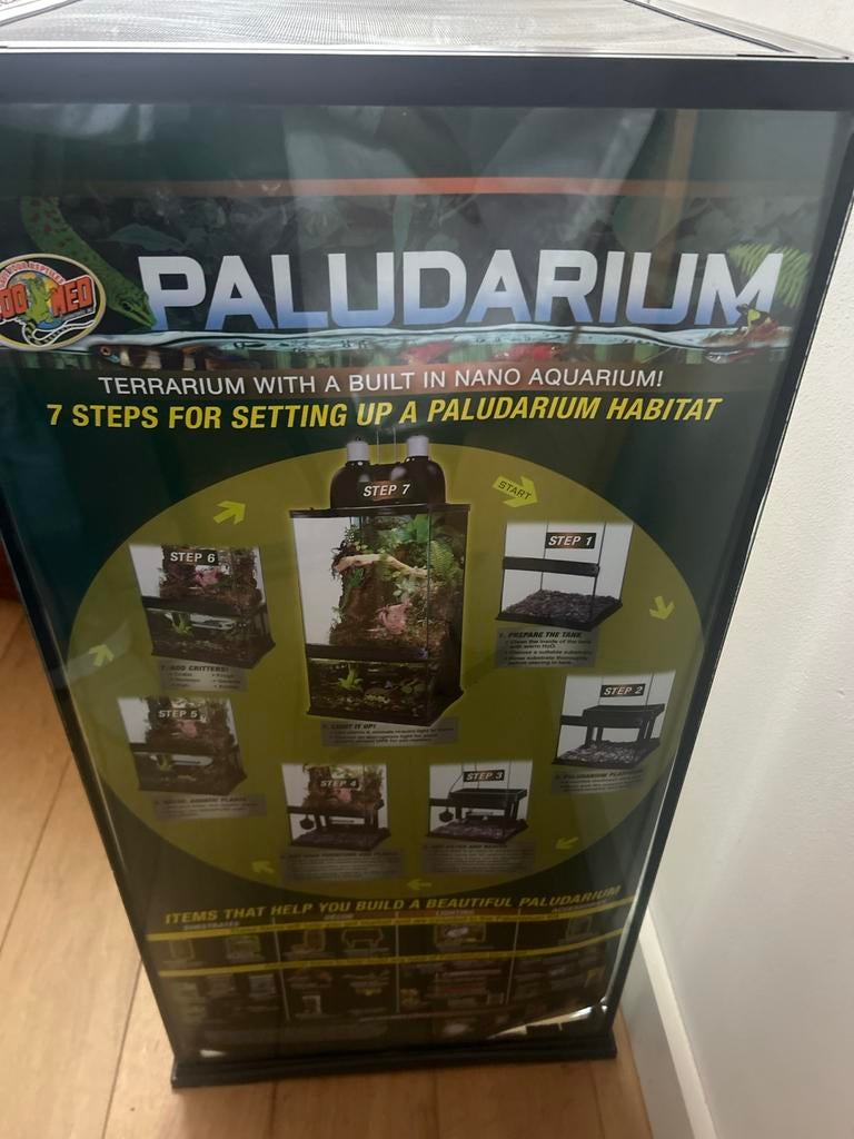 Nieuw Zoo Med Paludarium Terrarium met ingebouwd aquarium, Ophalen, Nieuw, Leeg aquarium
