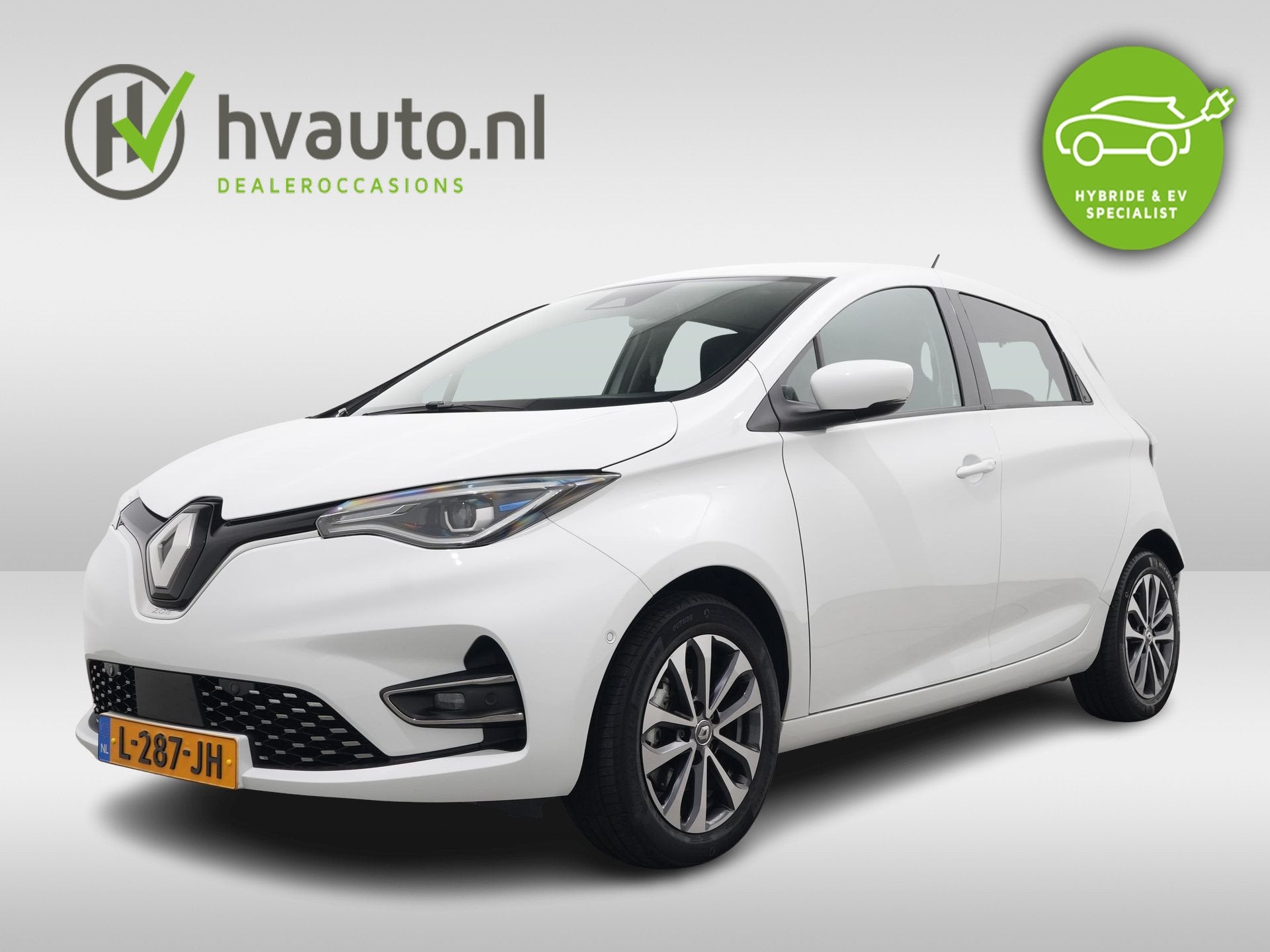 Renault ZOE R135 INTENS 52 KWH KOOPACCU CCS SOH 94,31% | War, 136 pk, Gebruikt, Zwart, Leder en Stof