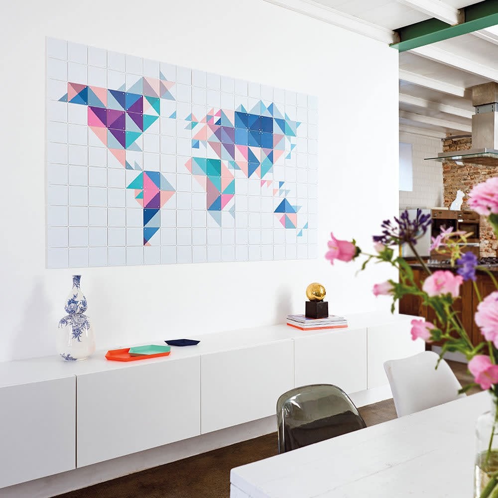 IXXI World Tangram Wanddecoratie 180x110 cm, Huis en Inrichting, Verzenden, Meerkleurig, Zo goed als nieuw, Wandbord of Wandpaneel