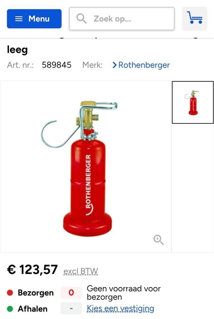 Karweifles Rothenberger1 liter, Ophalen of Verzenden, Zo goed als nieuw