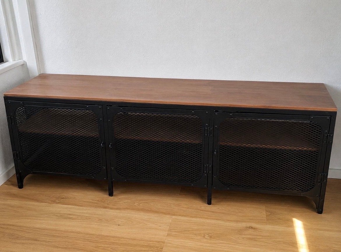 FJÄLLBO Tv-meubel, zwart, 150x36x54 cm Industriële TV-meubel, Ophalen, Gebruikt, 100 tot 150 cm, Minder dan 100 cm