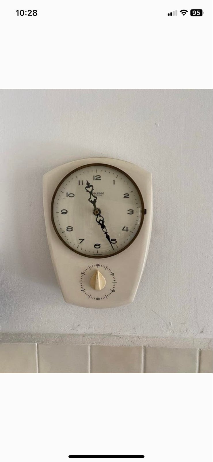 Vintage Delesse Electric Keukenklok met Timer, Antiek en Kunst, Antiek | Klokken, Ophalen of Verzenden