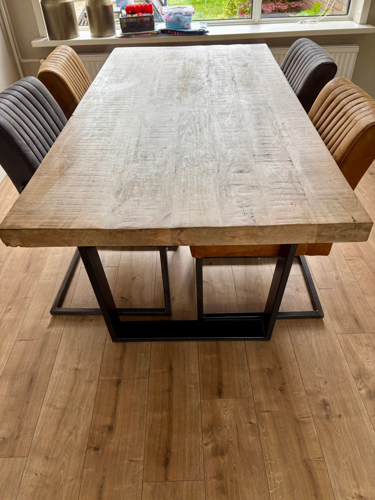 mangohouten eettafel, Ophalen, Gebruikt, 50 tot 100 cm, 150 tot 200 cm