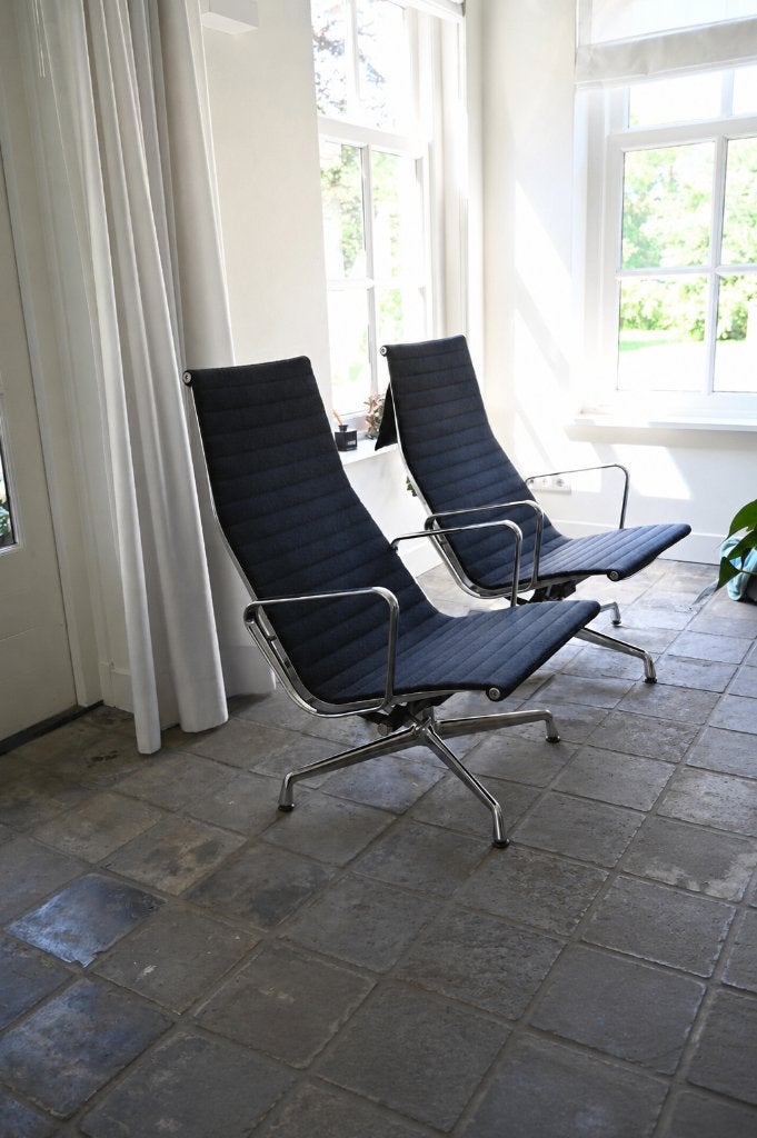 Vitra EA-124 Lounge stoelen, 2 stuks  Design klassieker, Ophalen, Gebruikt, Twee, Zwart