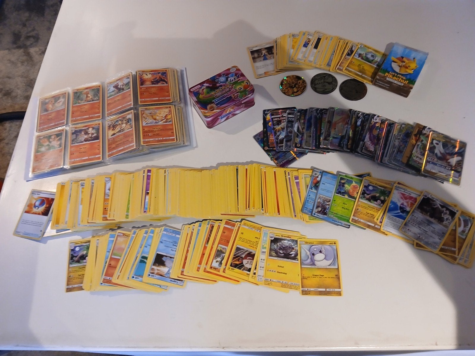 Grote Pokémon kaarten collectie met zeldzame kaarten, Ophalen, Gebruikt, Meerdere kaarten, Foil