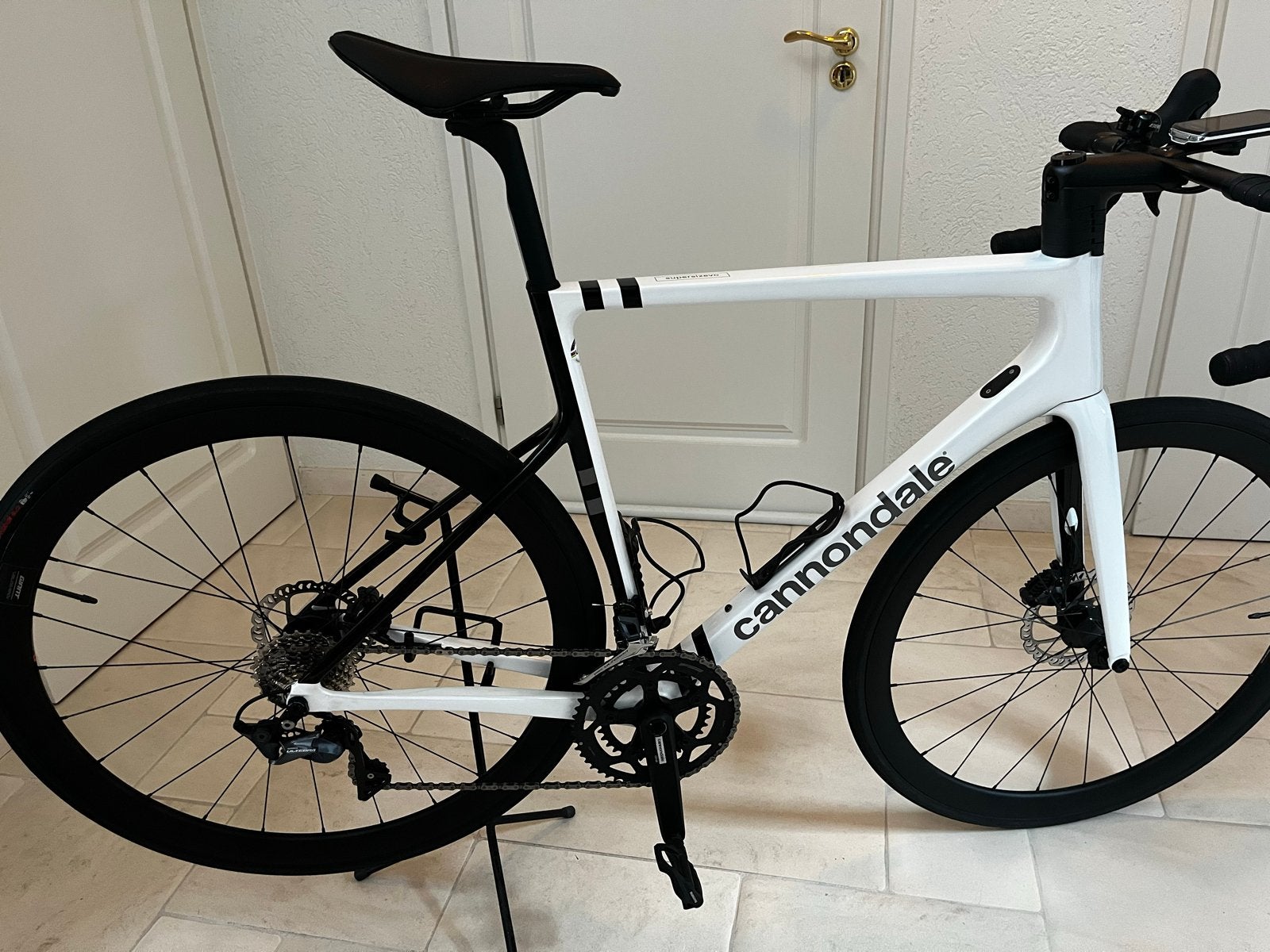 Cannondale SuperSix Evo Racefiets - Wit/Zwart, Fietsen en Brommers, Fietsen | Racefietsen, 28 inch, Carbon, Heren, Zo goed als nieuw