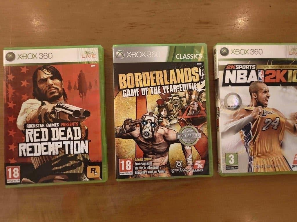 360 Games: Red Dead Redemption, Borderlands GOTY & NBA 2K10, Gebruikt, Vanaf 18 jaar, Overige genres, Ophalen of Verzenden