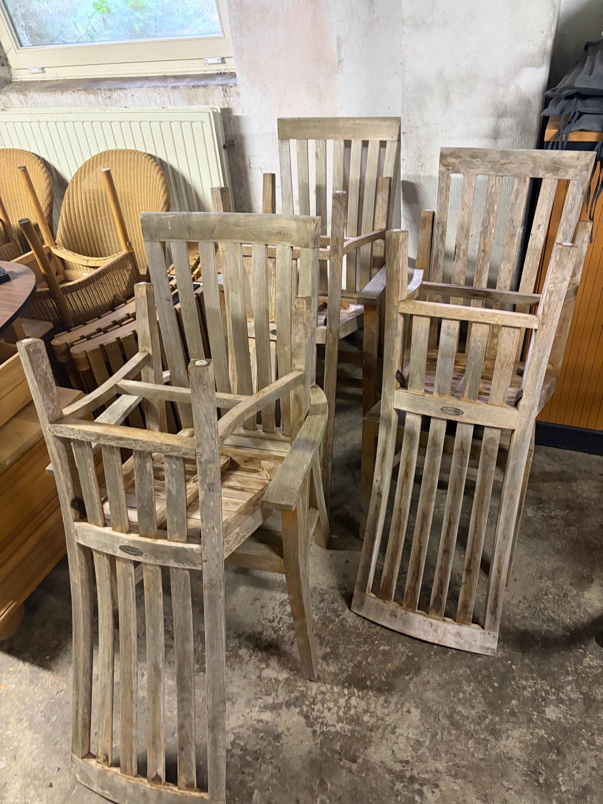 Set van 6 Teakhouten Tuinstoelen - Pacomeubelen, Huis en Inrichting, Stoelen, Gebruikt, Overige kleuren, Ophalen of Verzenden