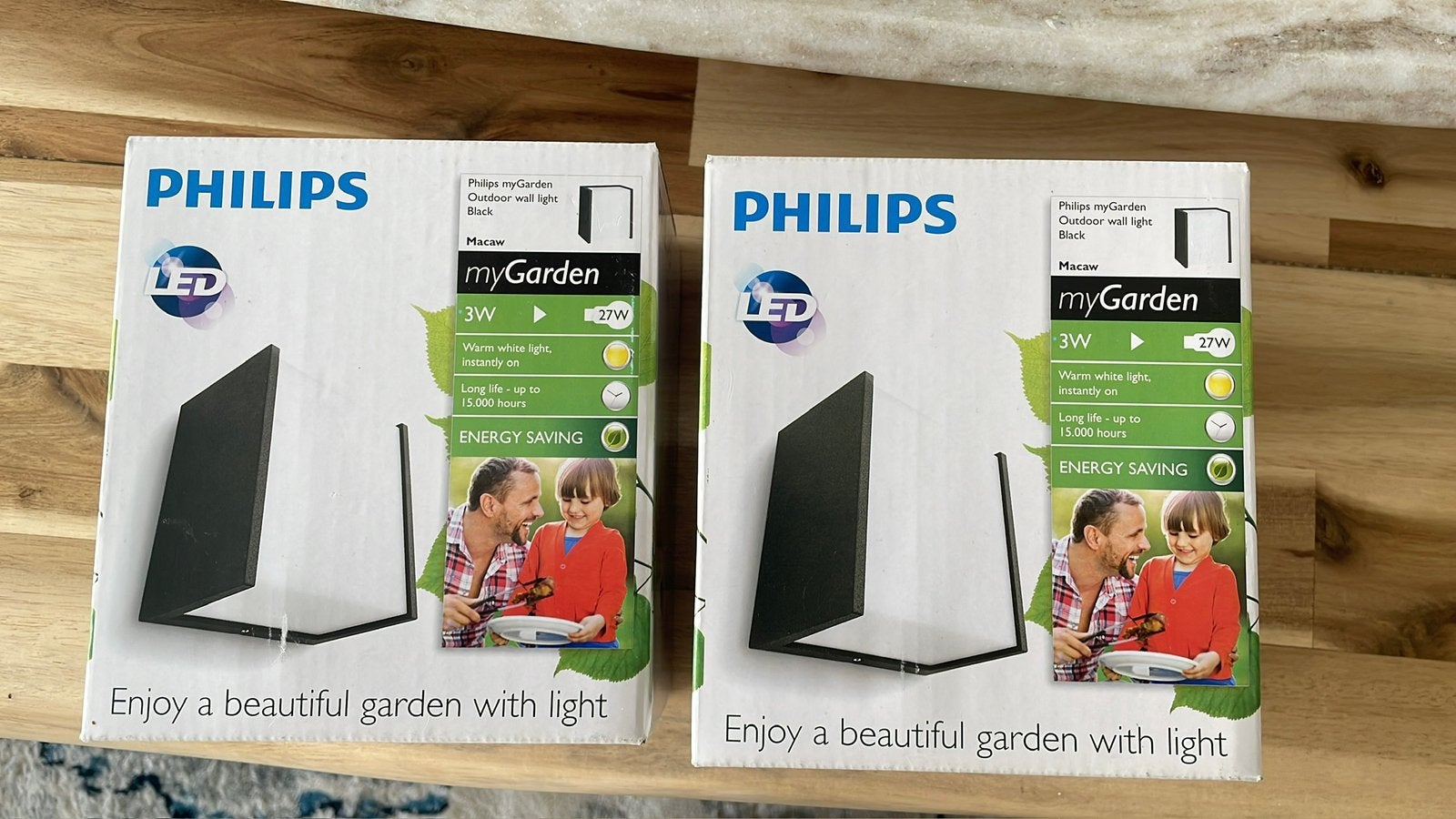 Nieuwe Philips myGarden Macaw LED Buitenwandlamp Zwart (2 st, Ophalen, Minder dan 50 watt, Wandlamp, Netvoeding