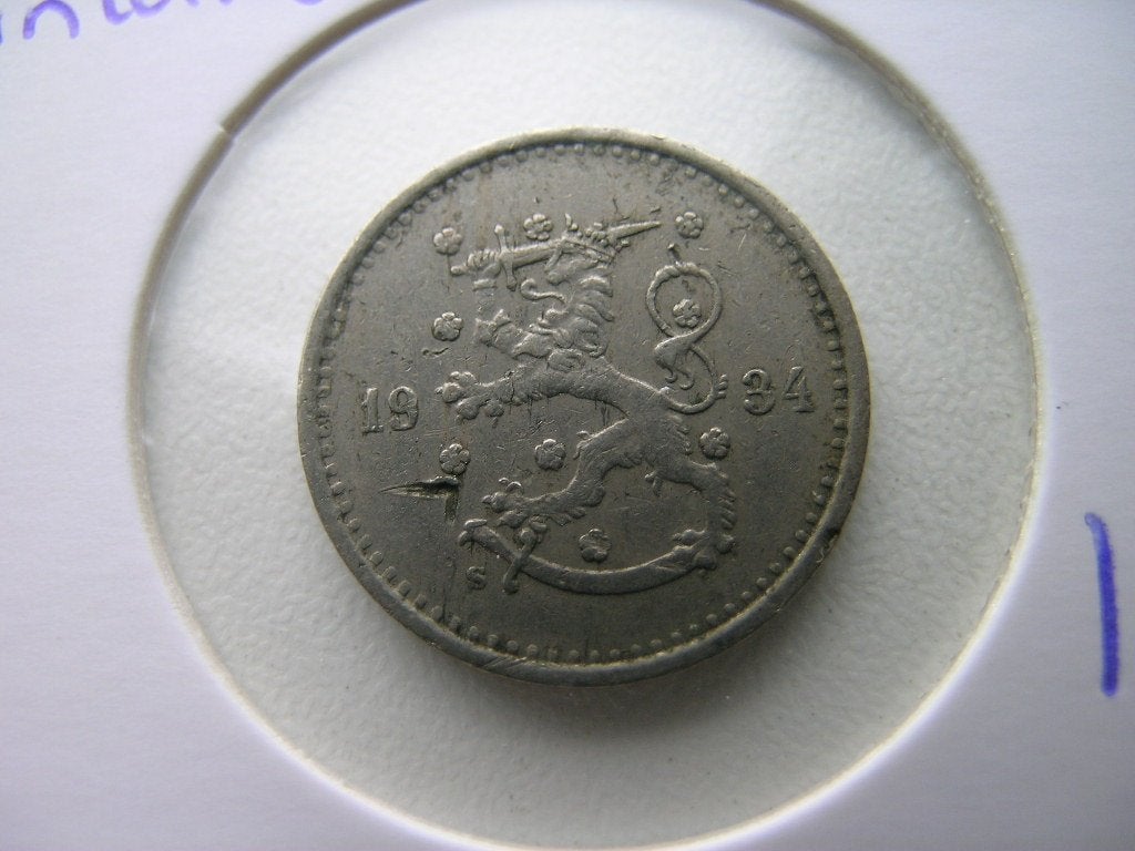 50 Pennia 1934 Finland, Ophalen of Verzenden, Overige landen, Losse munt