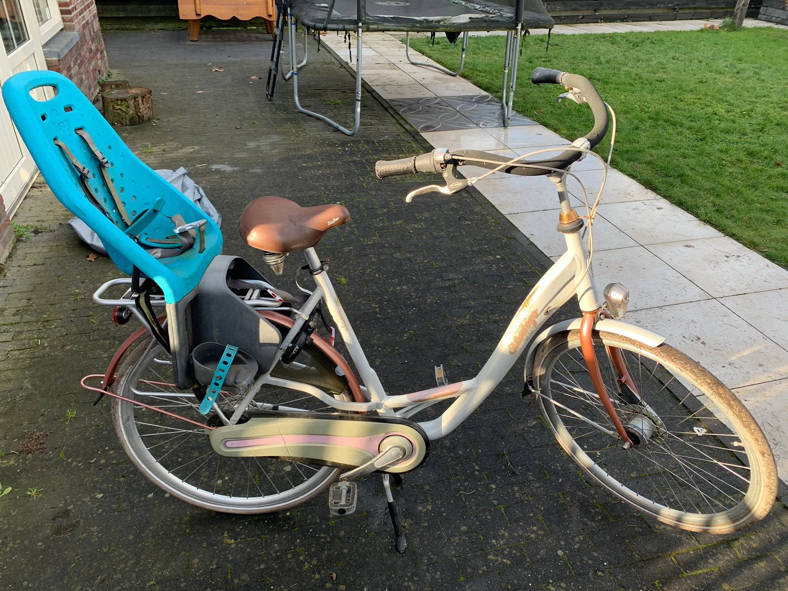 Moederfiets met Yepp kinderzitje, Gebruikt, Versnellingen, 1 zitje, Ophalen