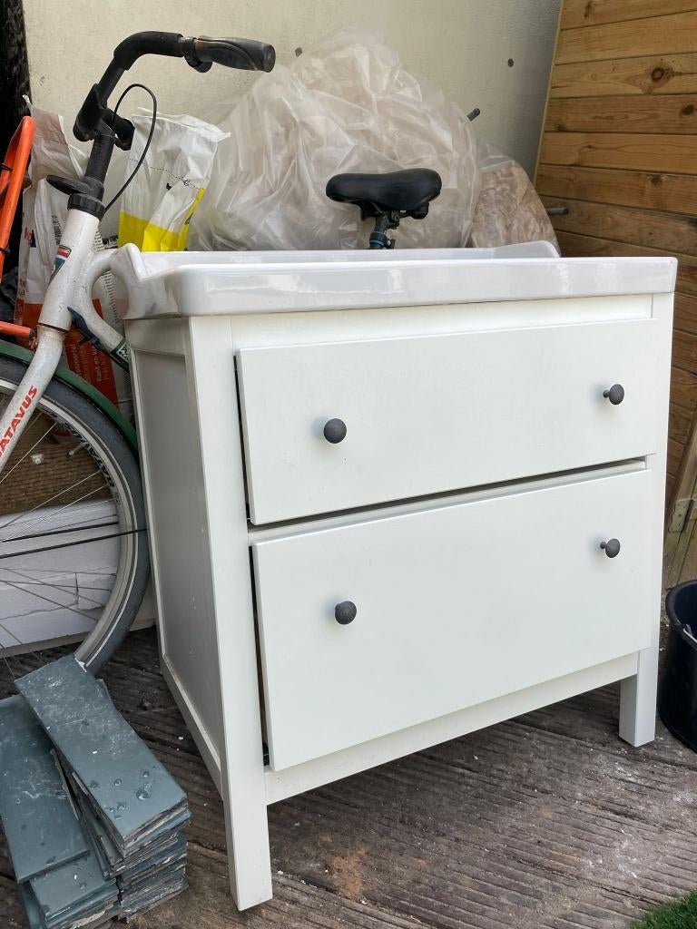 Wastafelmeubel met kraan IKEA, Ophalen, Gebruikt, 50 tot 100 cm, Minder dan 100 cm