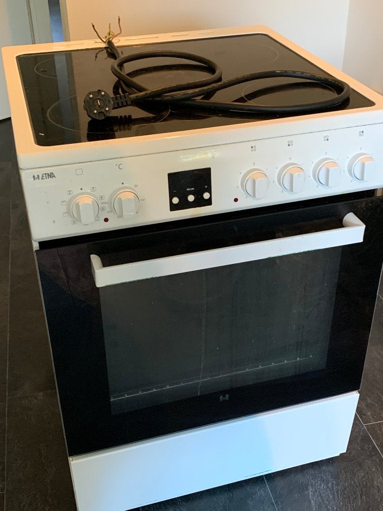 Keramisch Fornuis Etna FKV761WIT 3-fasen inc. Perilex kabel, Witgoed en Apparatuur, Ophalen, Gebruikt, 60 cm of meer, Keramisch