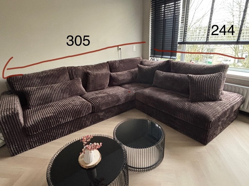 Bankstel bruin €1000, Huis en Inrichting, Banken | Bankstellen, Ophalen, Overige maten, Hoekbank, 75 tot 100 cm