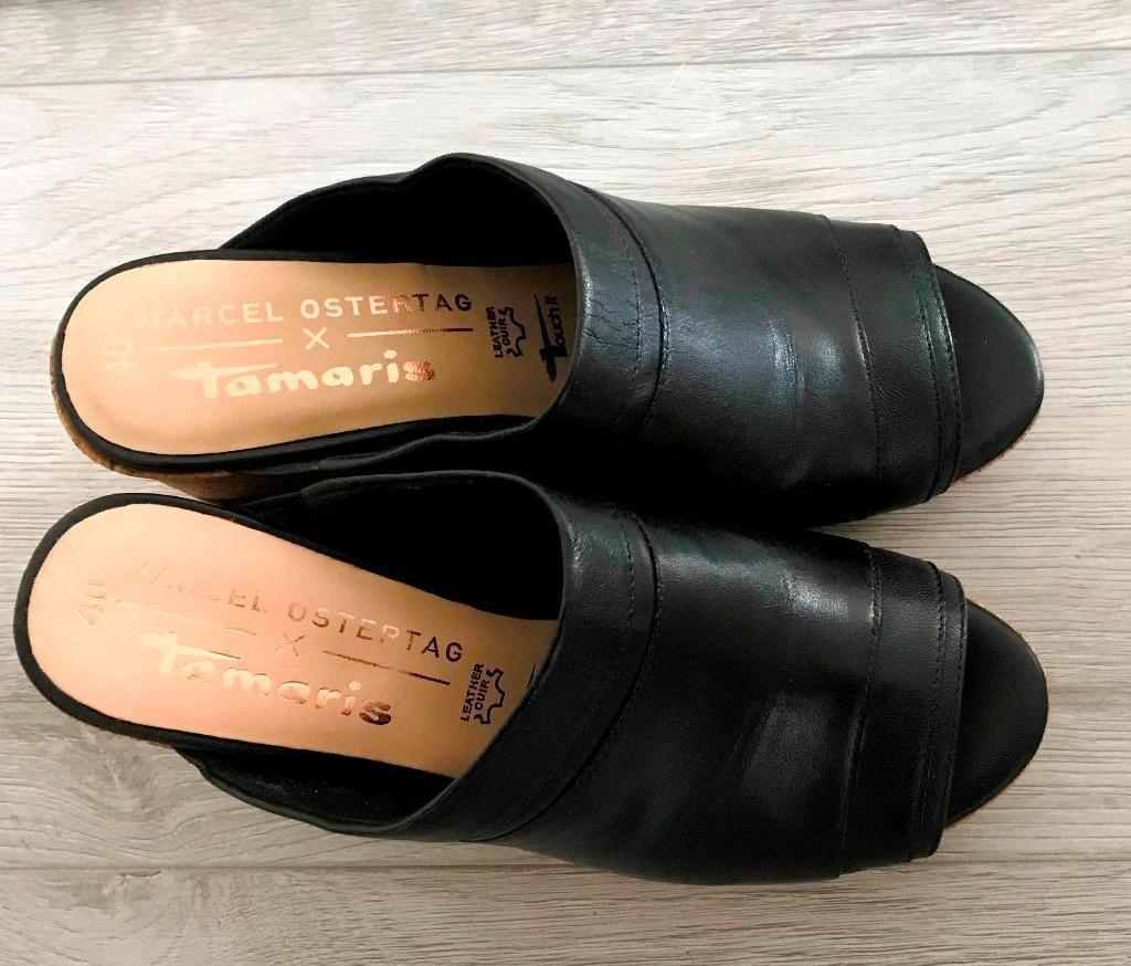 Marcel Ostertag xTamaris Echt Leer Instappers Sandalen, m 40, Verzenden, Nieuw, Instappers