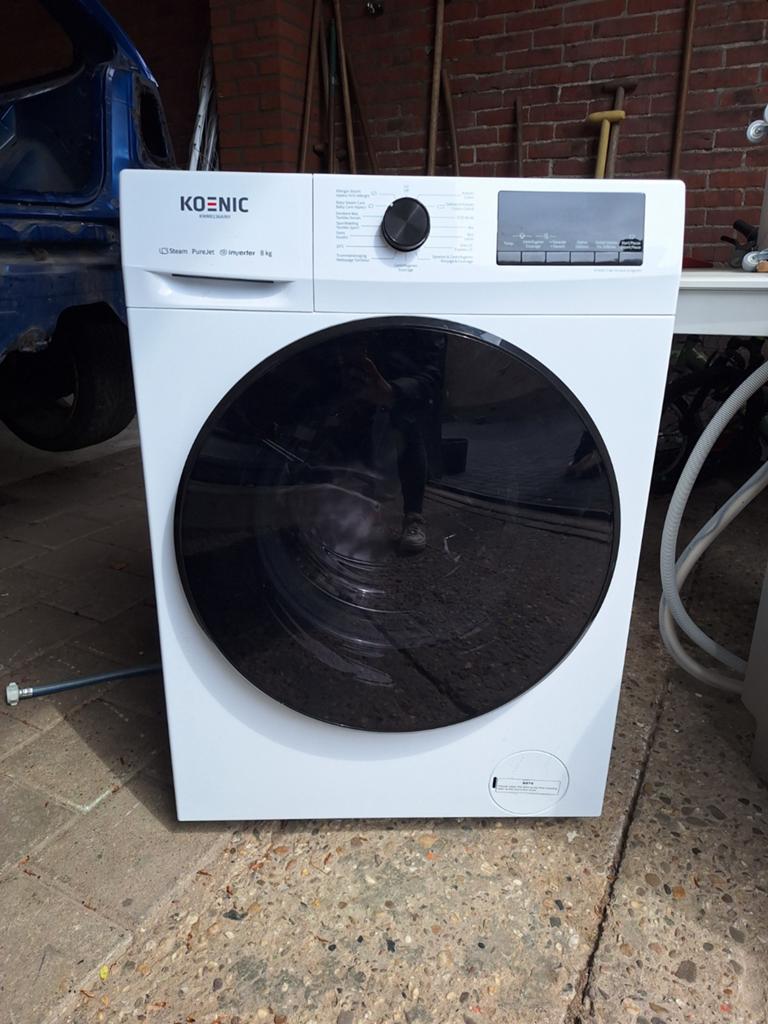 Koenic KWM8136AINV Wasmachine 8kg Inverter, Ophalen, 1200 tot 1600 toeren, 8 tot 10 kg, Zo goed als nieuw