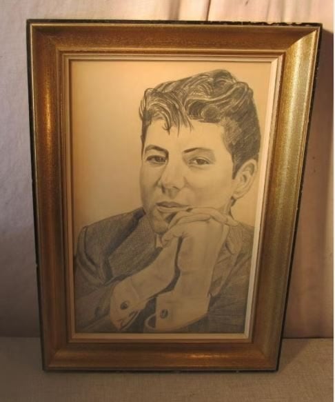 Mooie oude Tekening 'Jonge Man' - 49x35, Antiek en Kunst, Ophalen of Verzenden, Tekening, Handgemaakt