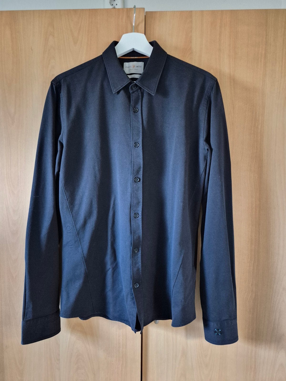Cast Iron overhemd maat L, Ophalen, Blauw, Zo goed als nieuw, Halswijdte 41/42 (L)