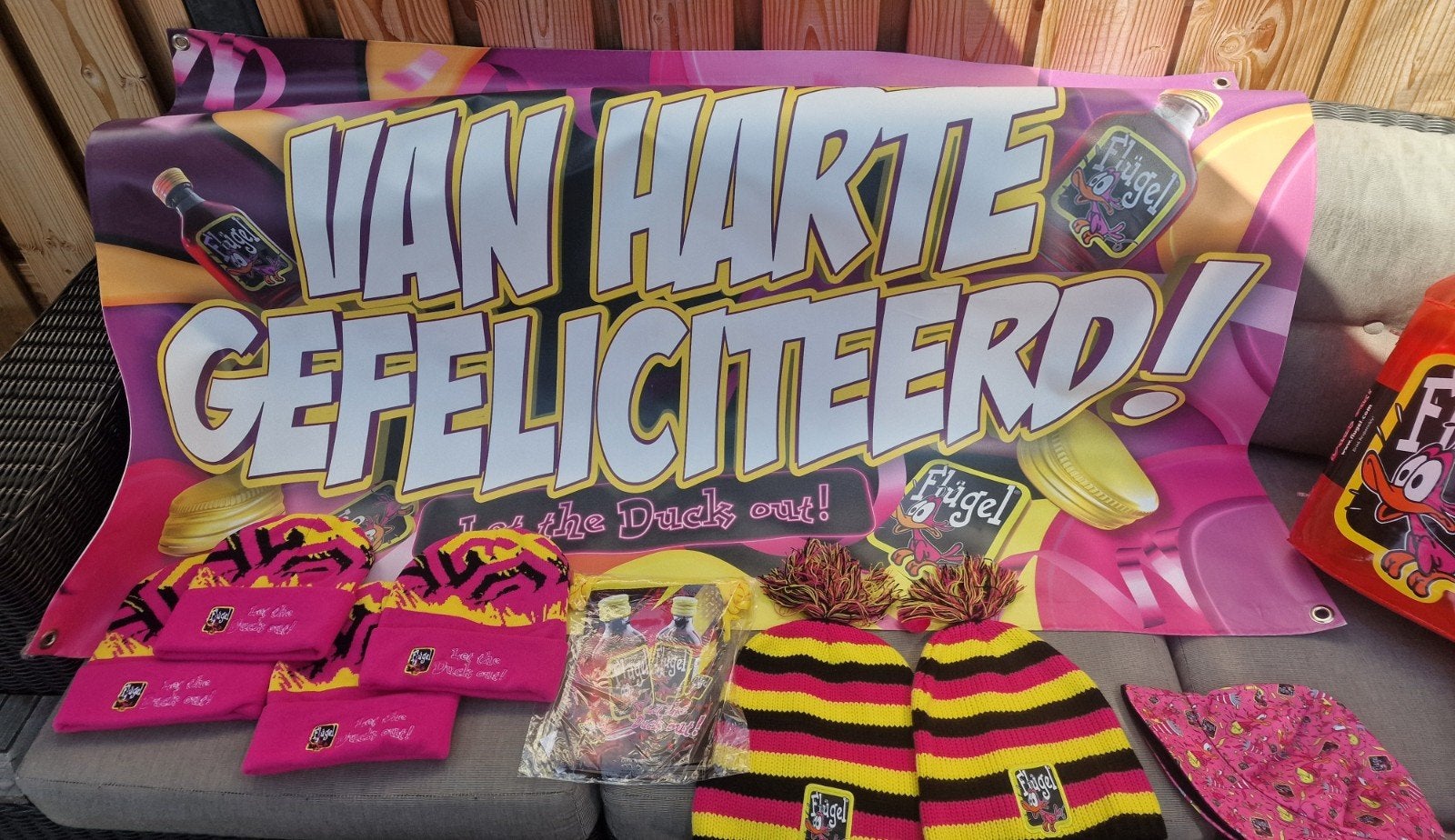 Flugel VAN HARTE GEFELICITEERD doek/zeil, Tickets en Kaartjes, Eén persoon