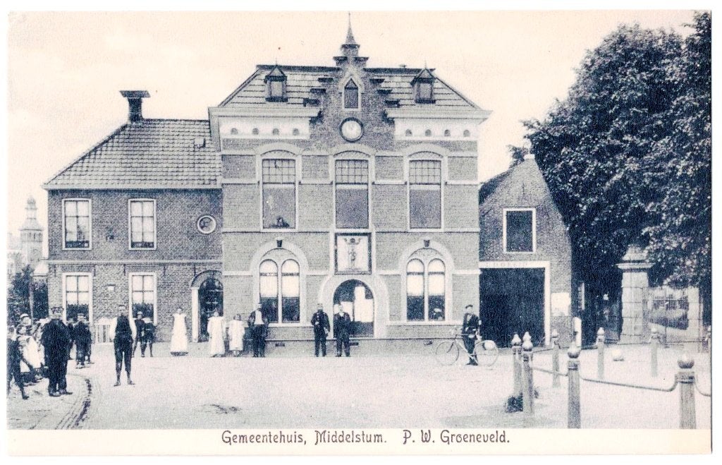 Middelstum, Gemeentehuis, P.W. Groeneveld, Verzenden, Voor 1920, Ongelopen, Groningen