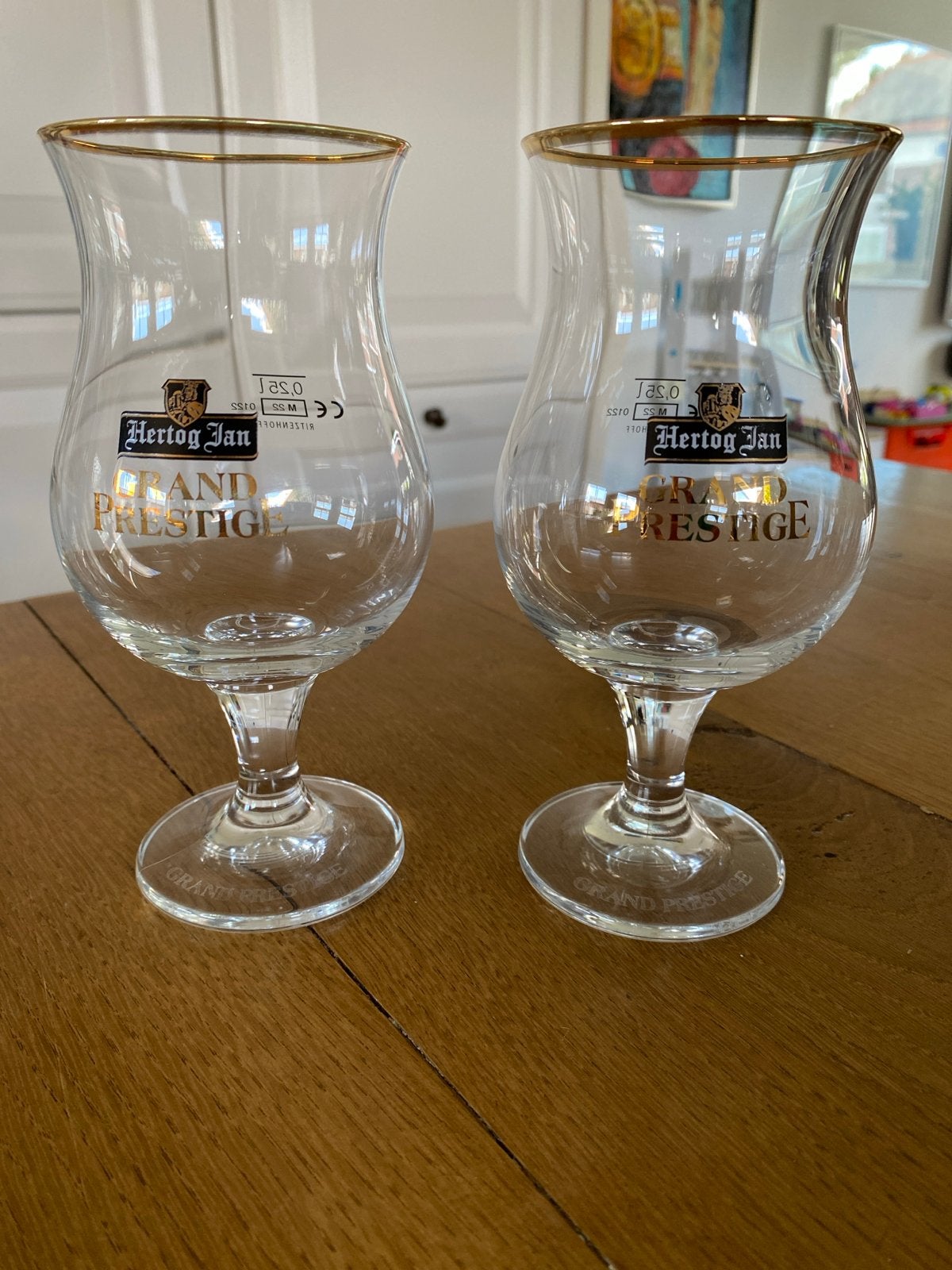 Hertog Jan Grand Prestige bierglazen (2 stuks), Ophalen of Verzenden, Zo goed als nieuw, Overige merken, Glas