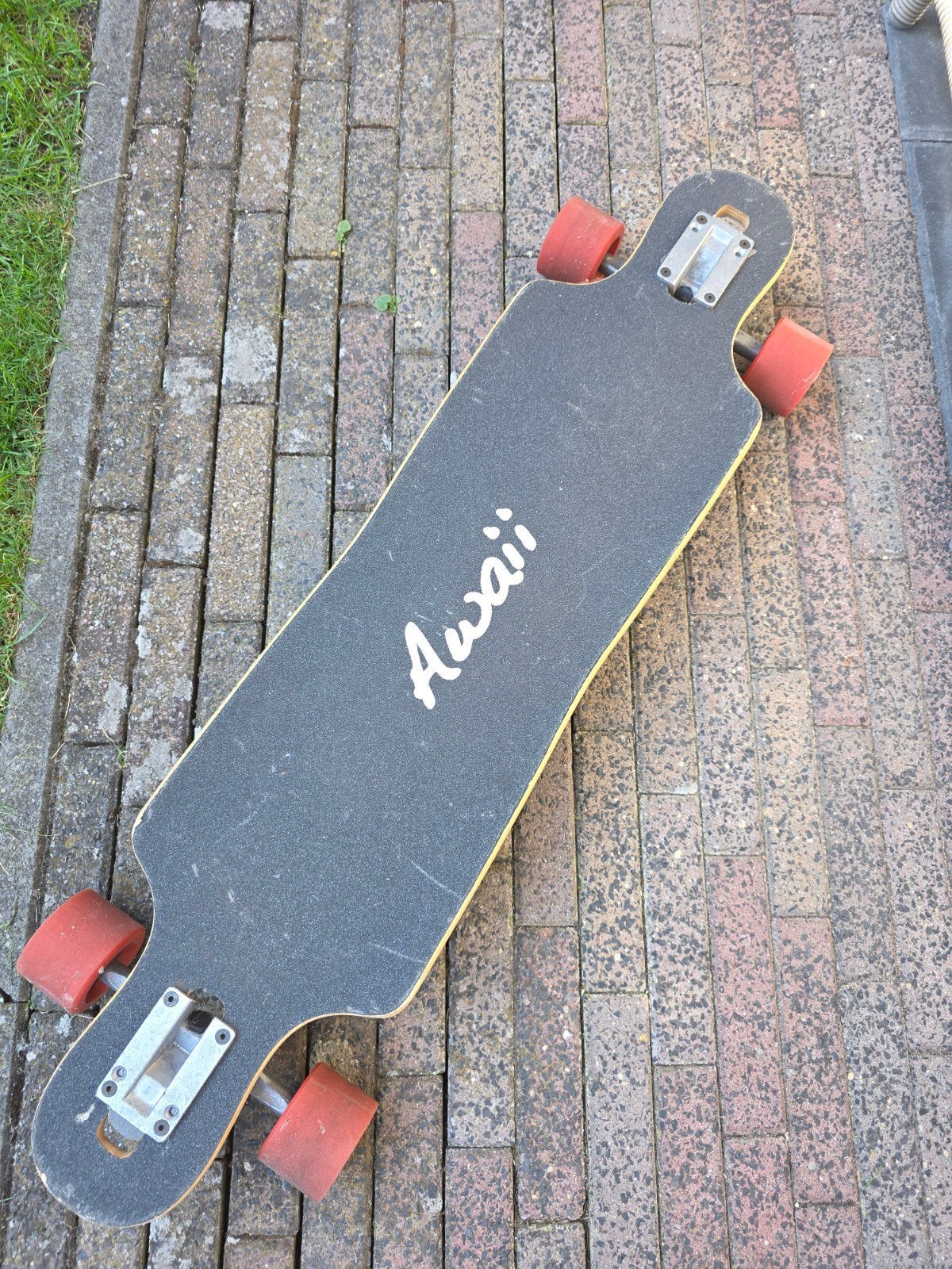 Awaii Longboard - Blauw/Zwart - Zo goed als nieuw, Sport en Fitness, Skateboarden, Ophalen, Zo goed als nieuw, Skateboard, Longboard