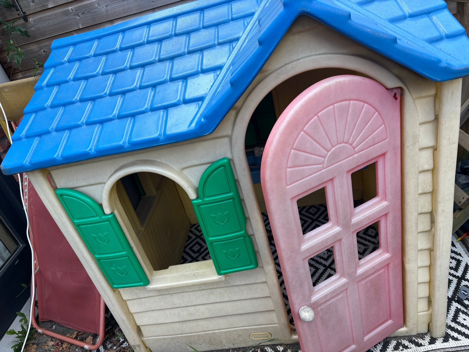 Little Tikes Speelhuisje met Roze Deur en Groene Luiken, Ophalen, Gebruikt, Kunststof
