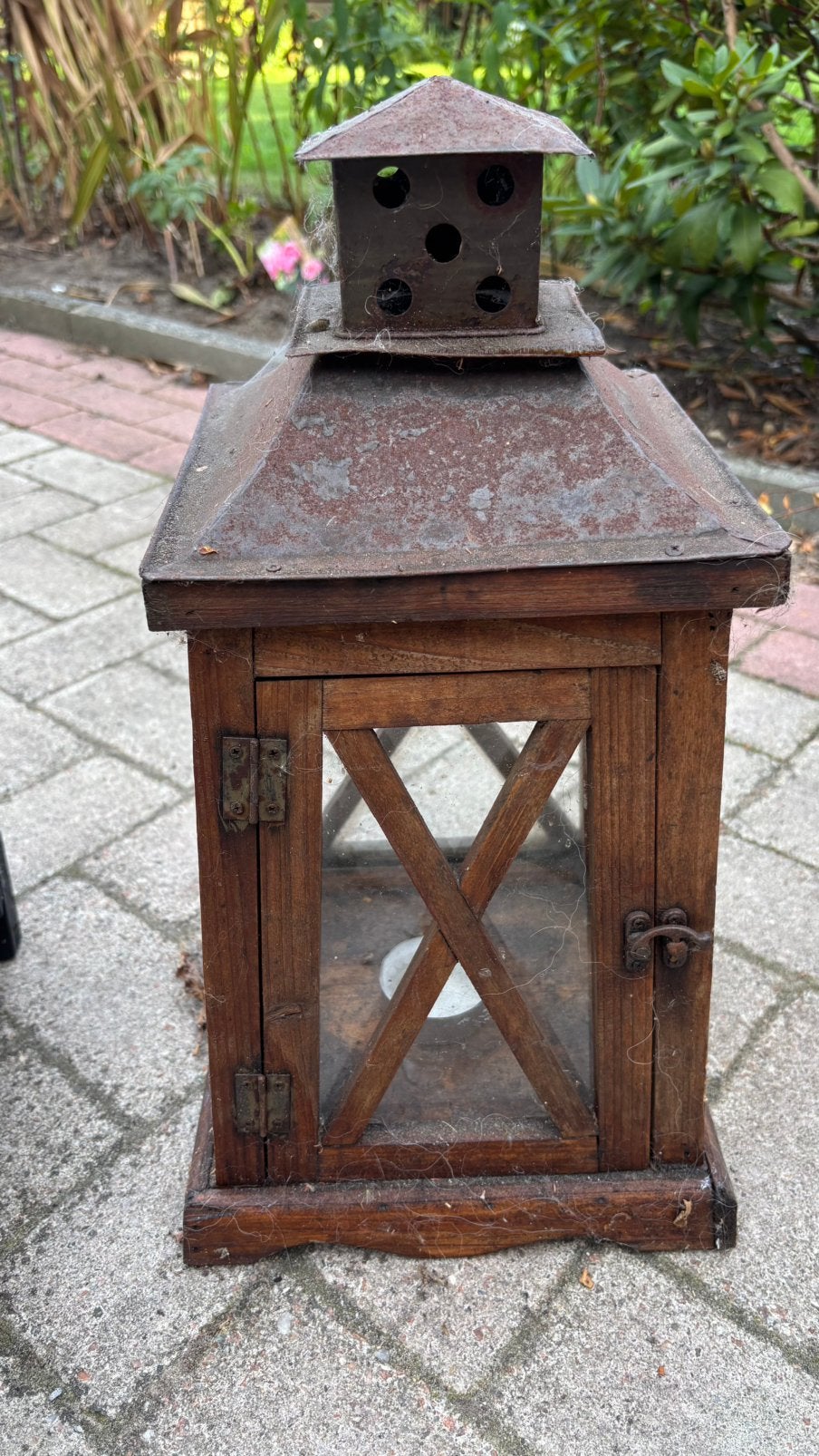 Houten windlicht, Ophalen, Gebruikt