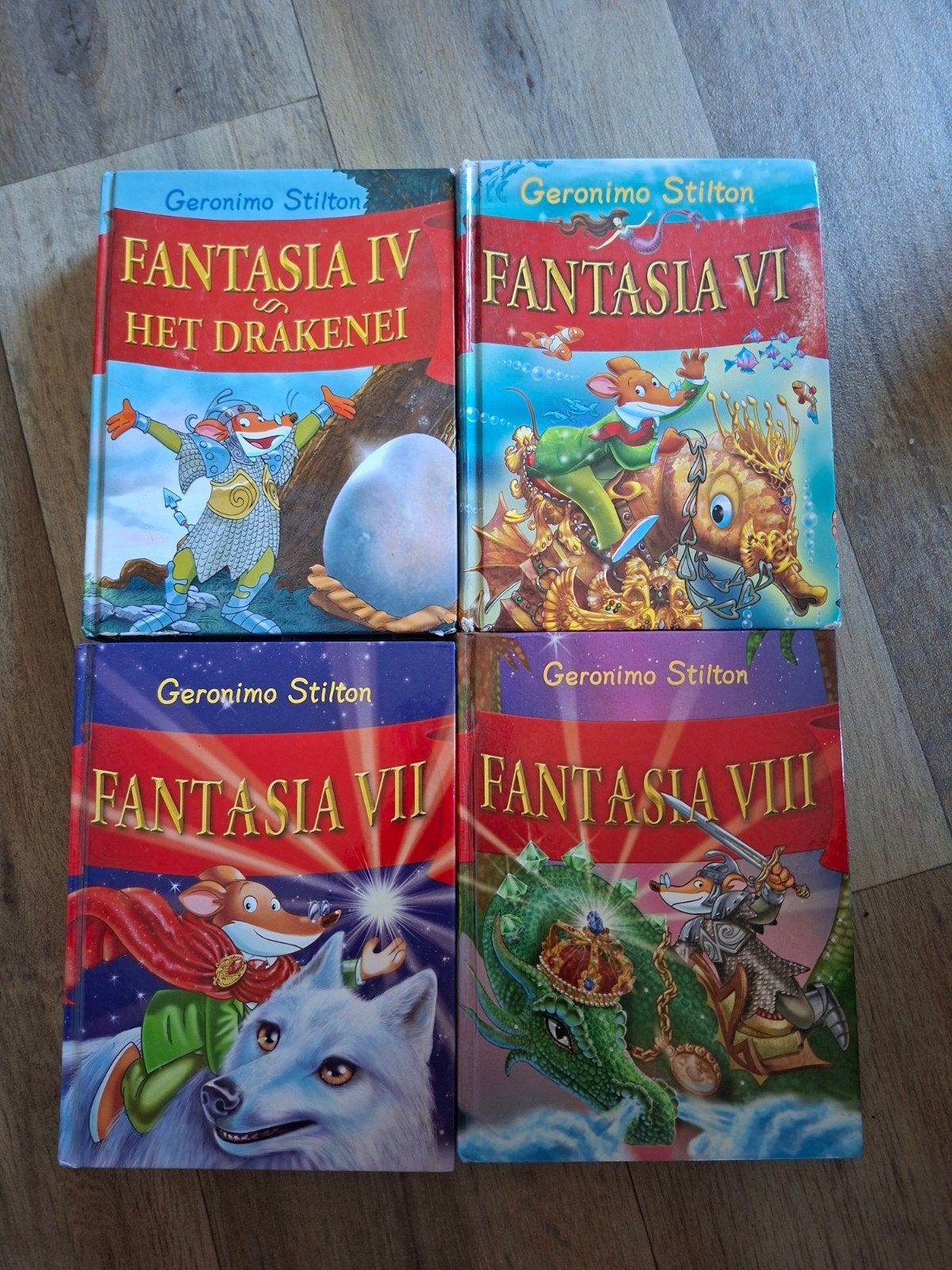 Geronimo Stilton Fantasia Boeken (IV, VI, VII, VIII), Ophalen, Gelezen