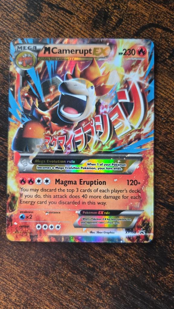Pokemon Promo Kaart Mega Camerupt, Ophalen of Verzenden, Zo goed als nieuw, Losse kaart, Foil