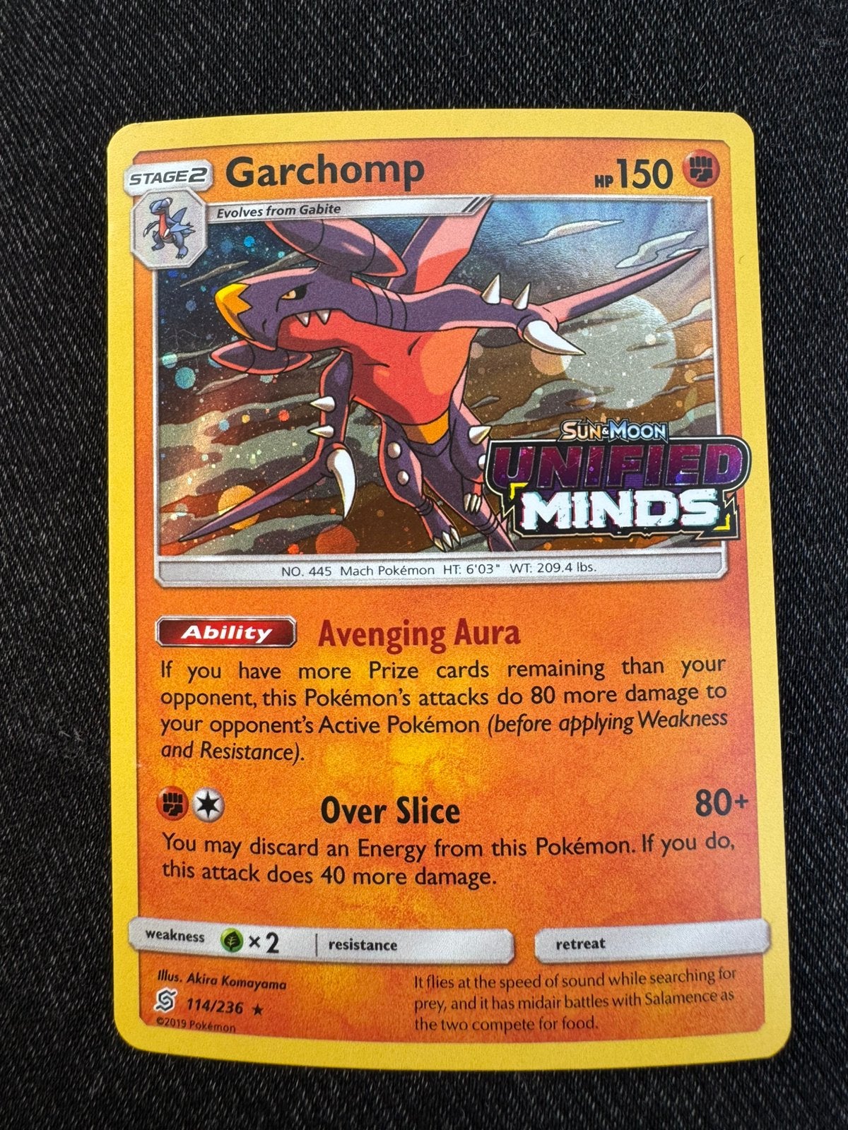 Garchomp [Stamped] #114 Pokemon Unified Minds, Ophalen of Verzenden, Zo goed als nieuw, Losse kaart