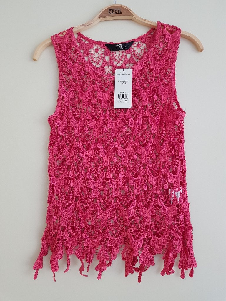 Kanten top voor dames -- maat S / 36 -- Jane Norman (nieuw!), Ophalen of Verzenden, Rood, Nieuw, Jane Norman