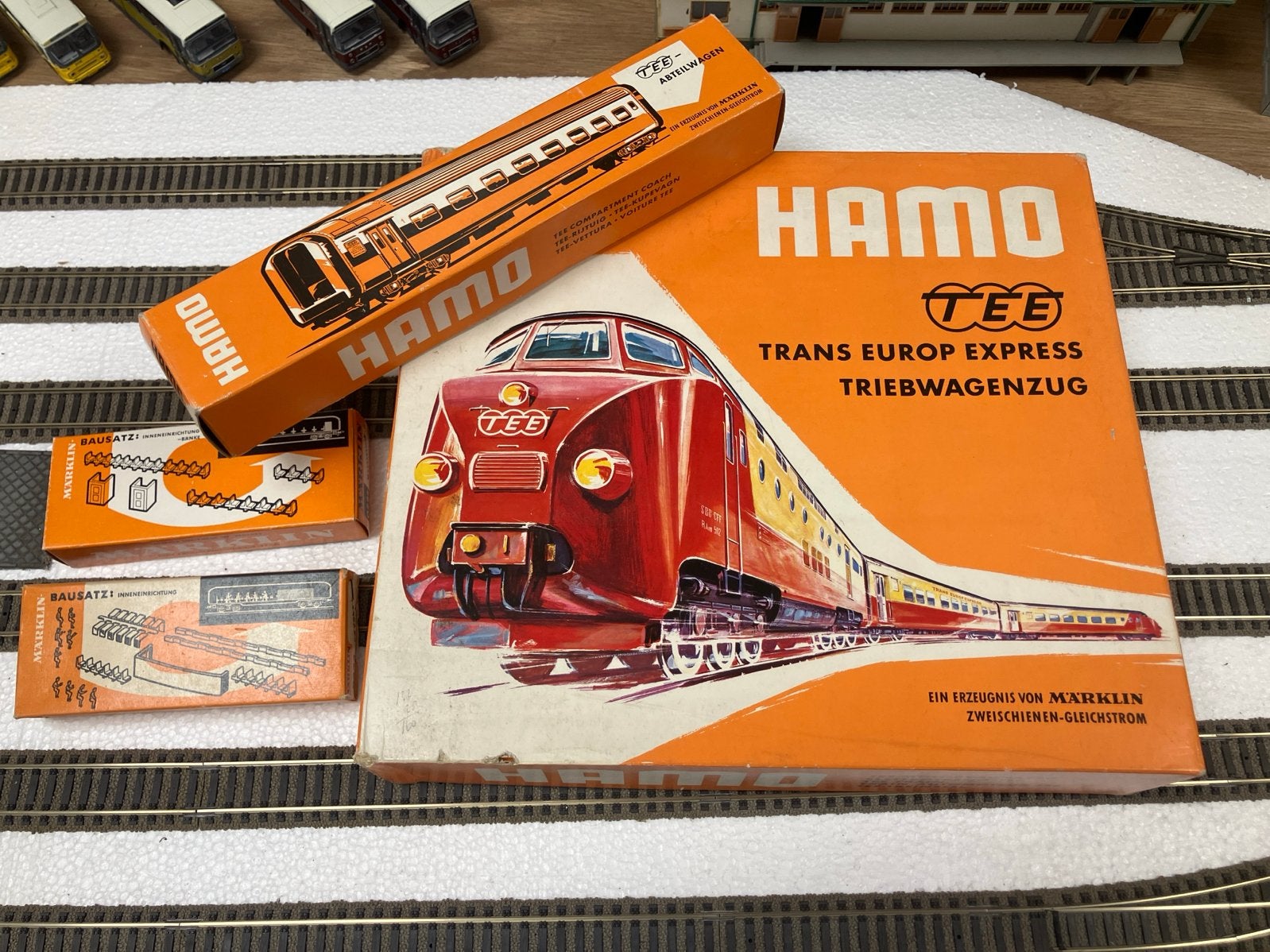 Hamo Märklin TEE Treinset met extra interieursets, Treinset, Gelijkstroom, Ophalen of Verzenden, Zo goed als nieuw