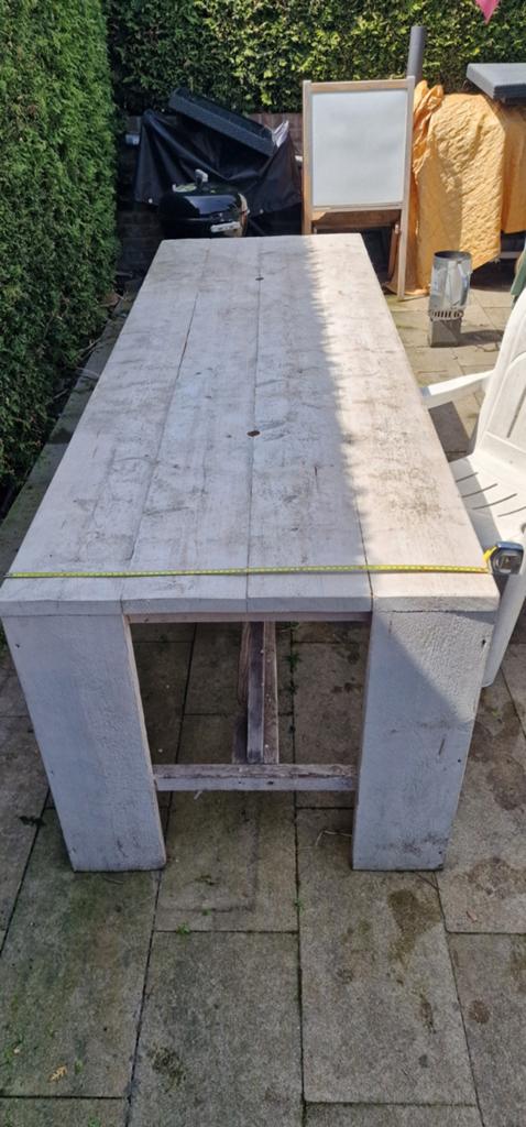 Robuuste houten tuintafel - Ideaal voor buiten, Ophalen, Gebruikt, 50 tot 100 cm, 150 tot 200 cm