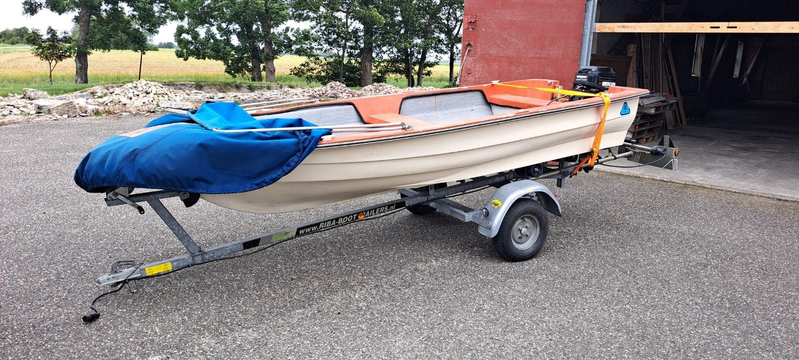 bootje met trailer en motor, Watersport en Boten, Ophalen, Gebruikt, Minder dan 6 meter, Overige typen