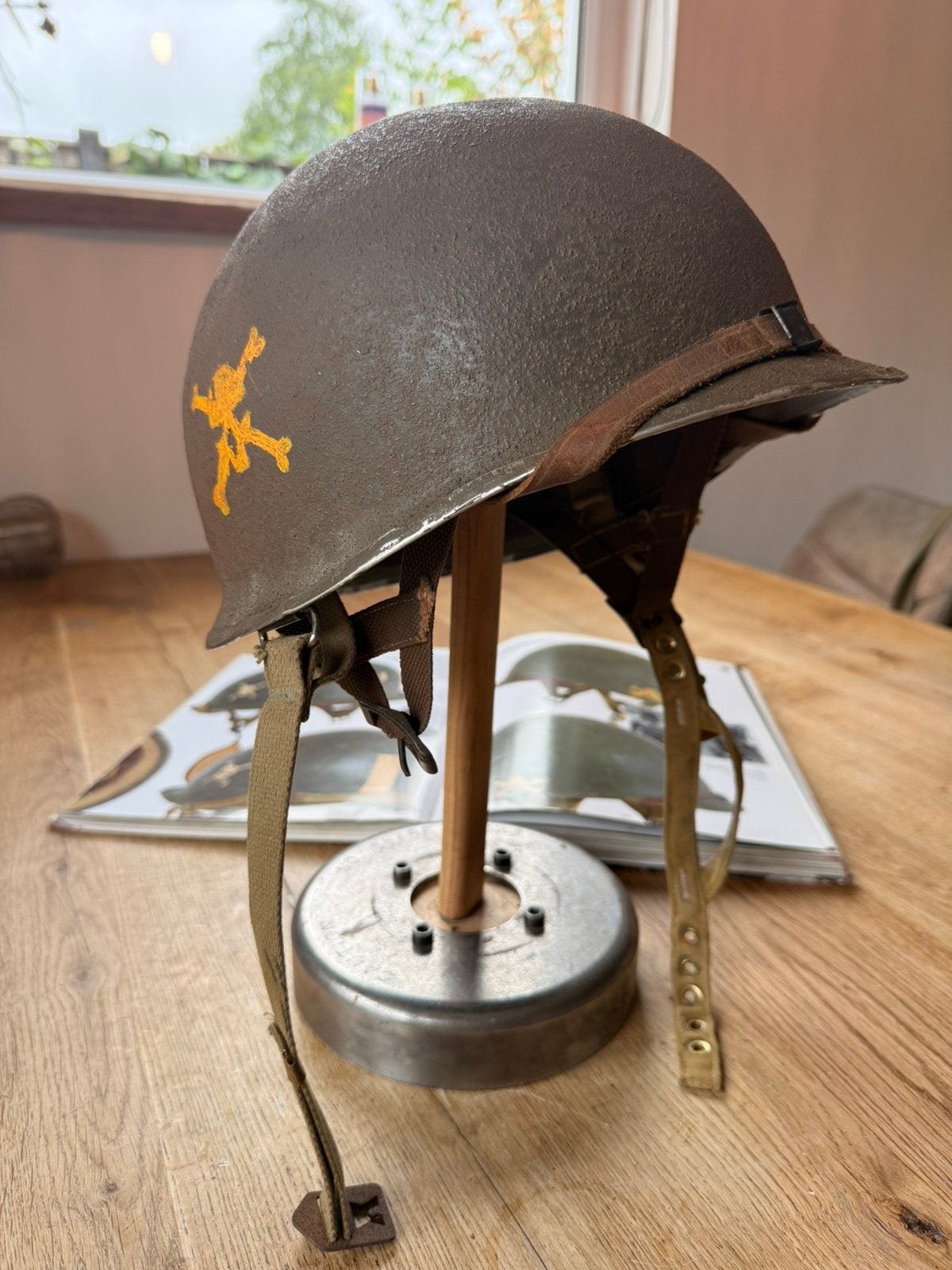 Repro m1c airborne helm 504th, Verzamelen, Verzenden, Amerika, Helm of Baret