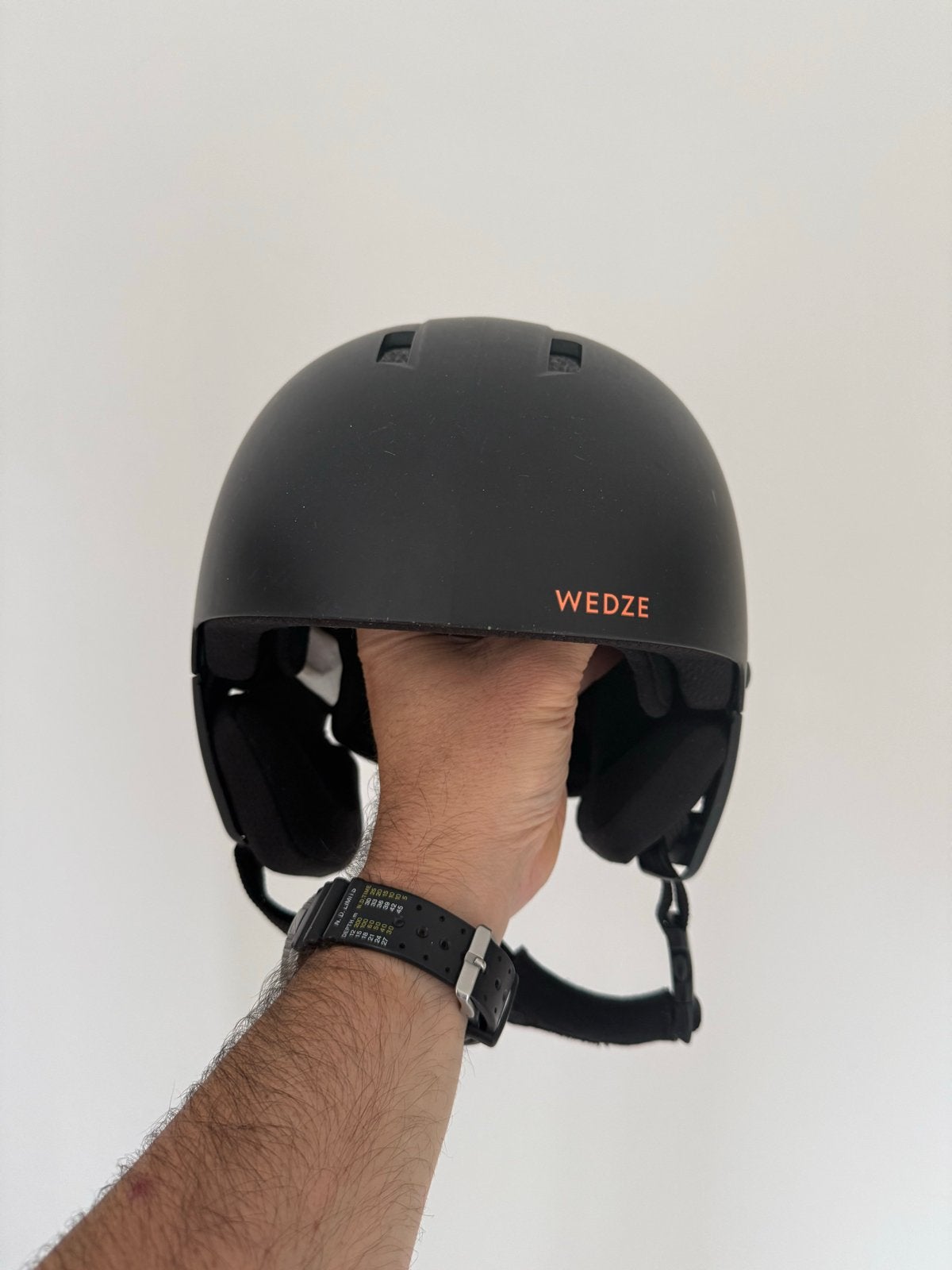 Kinder skihelm Wedze zwart (53-56 cm), Ophalen of Verzenden, Zo goed als nieuw, Overige typen