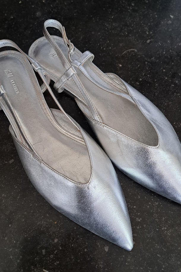 Slingbacks H&M 40 Zilver € 10,00, H&M, Overige kleuren, Nieuw, Sandalen of Muiltjes