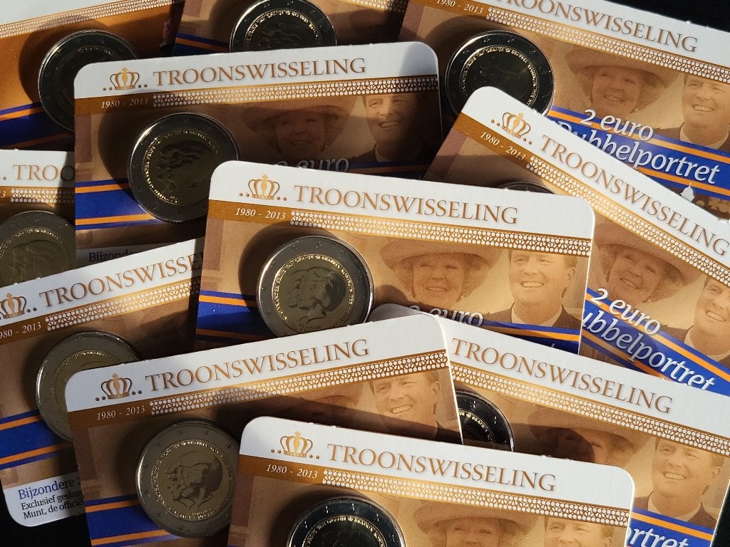 BU Coincard KNM 2 euro Nederland 2013 'Troonswisseling' CC, Ophalen of Verzenden, Overige landen, 2 euro
