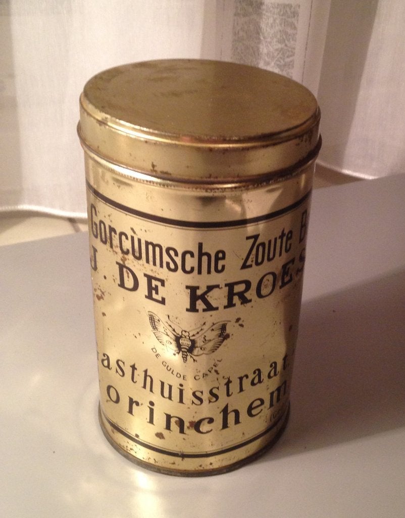 Echte Gorcumsche Zoute Bollen J.J. de Kroes, Verzamelen, Blikken, Ophalen of Verzenden, Gebruikt, Koek(jes), Overige merken