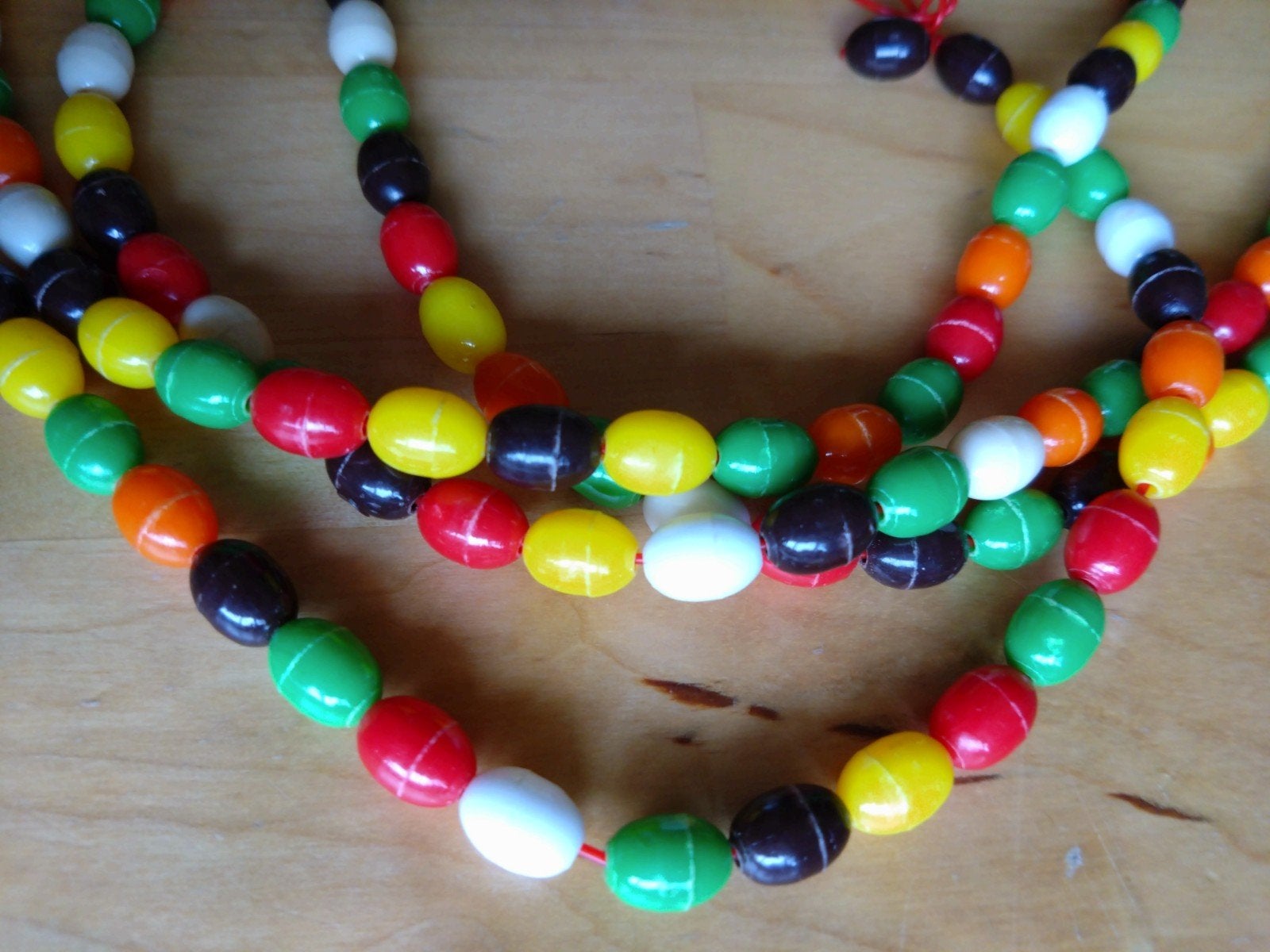 Kleurrijke kralenketting 1970-1980, Ophalen of Verzenden, Gebruikt, Kraal