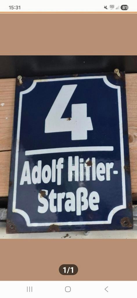Straat naam bord adolf hitler uit de plaats munster, Ophalen of Verzenden