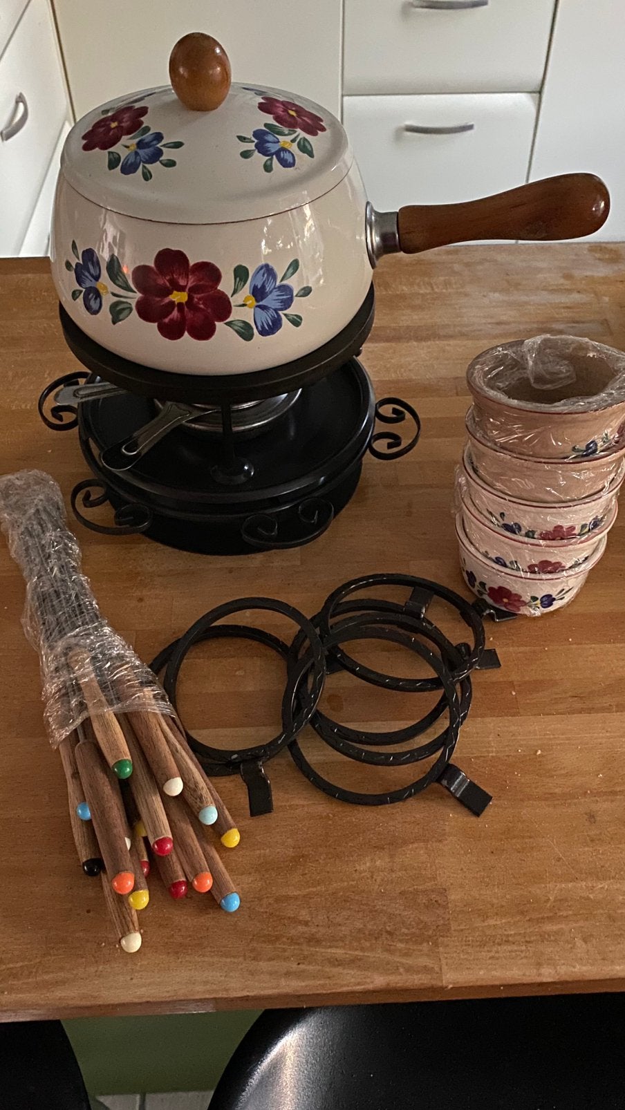 Boerenbont fondue stel, Ophalen of Verzenden, Gebruikt, Fondueset
