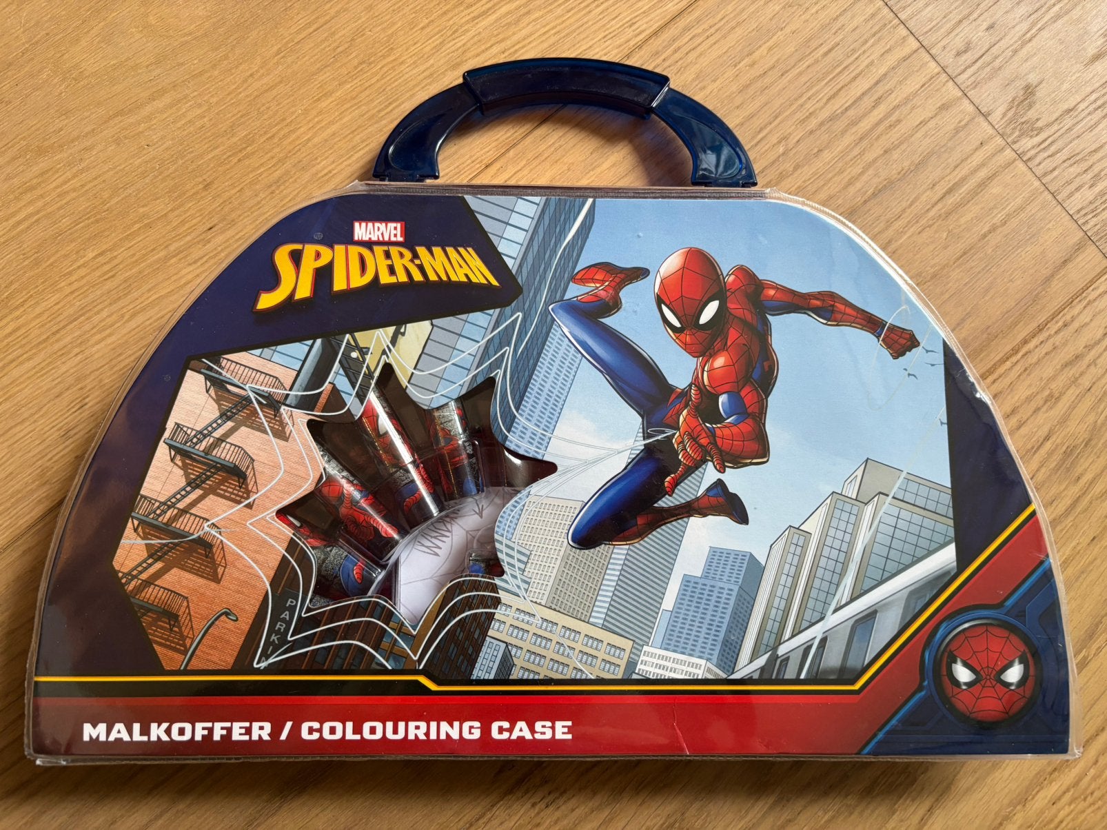 Tekenkoffer Spiderman, Ophalen of Verzenden, Gebruikt