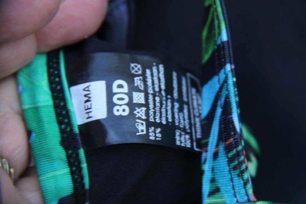 Bikini zwart/ groen mt XL 80D Vaste prijs, Zwart, Ophalen of Verzenden, Zo goed als nieuw, Bikini