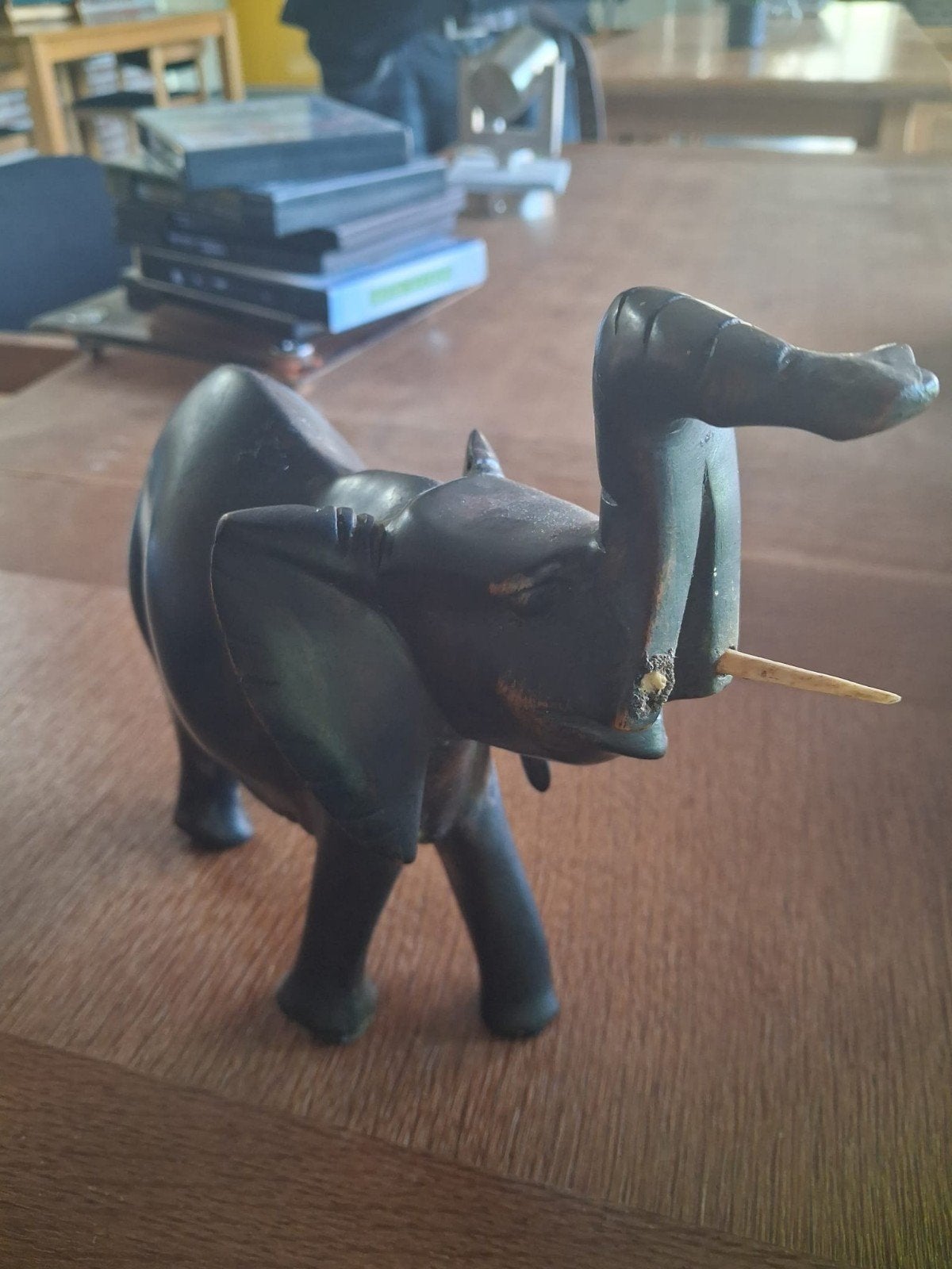 Vintage houten olifant decoratiebeeldje, Ophalen of Verzenden, Vintage, Hout, Gebruikt