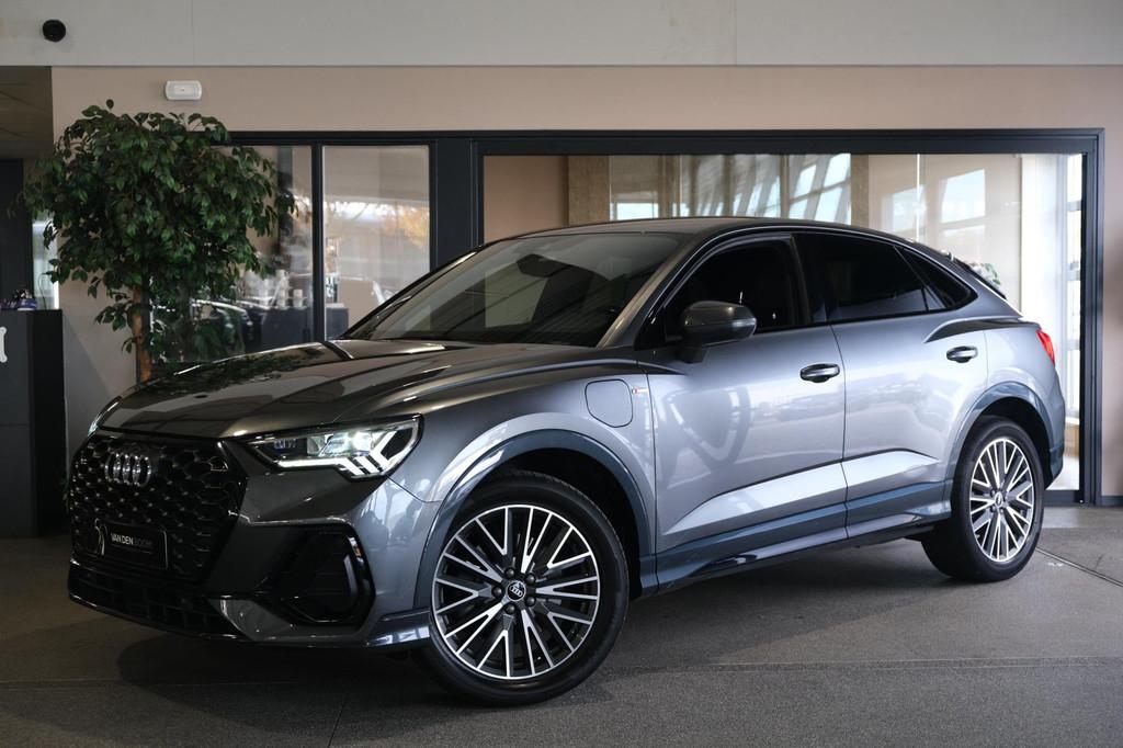 Audi Q3 Sportback 45 TFSIe 245pk 2x S-line Matrix Cam Cruise, Auto's, Gebruikt, Zwart, 4 cilinders, Hybride Elektrisch/Benzine